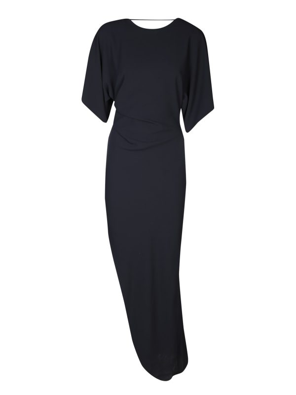 Rev Savita Black Asymmetric Long Dress