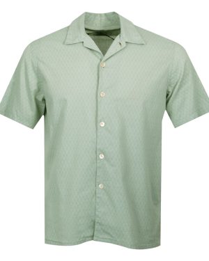 Revere Collar Short Sleeve Textured Shirt