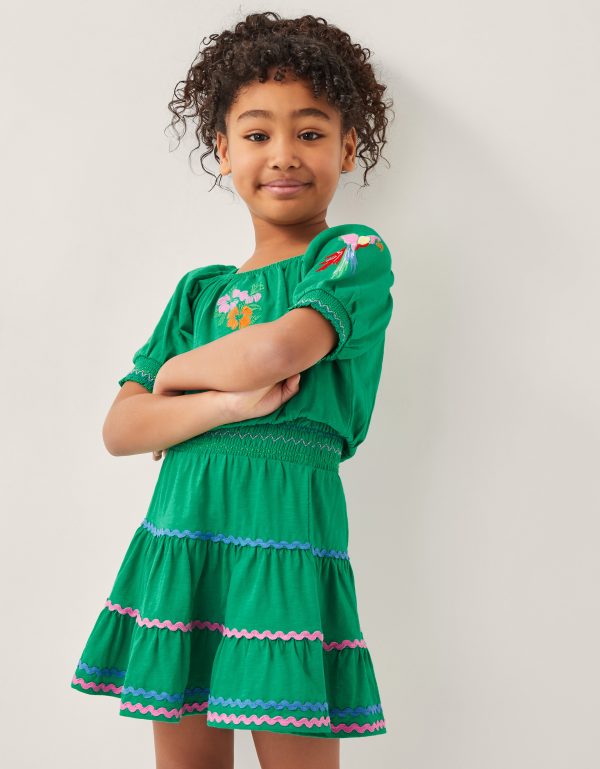 Ric-Rac Tiered Skirt Green