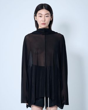 Rick Owens Hooded Tunic Top - Woman Tops Black One Size