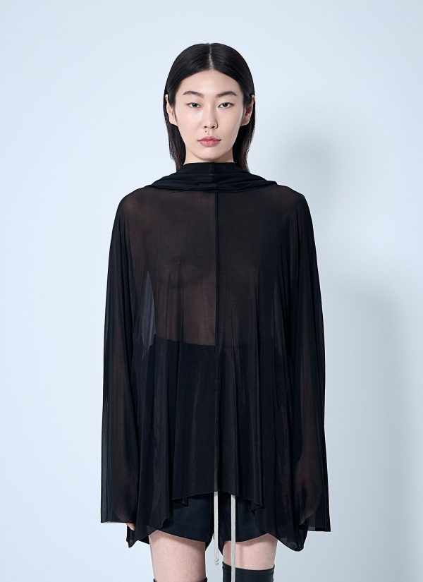 Rick Owens Hooded Tunic Top - Woman Tops Black One Size