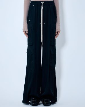 Rick Owens Satin Cargo Pants - Woman Pants Black It - 44