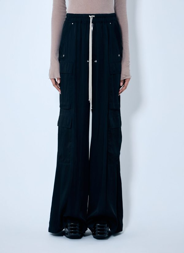 Rick Owens Satin Cargo Pants - Woman Pants Black It - 44