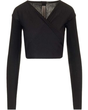 Rick Owens Wrap Top In Wool Knit