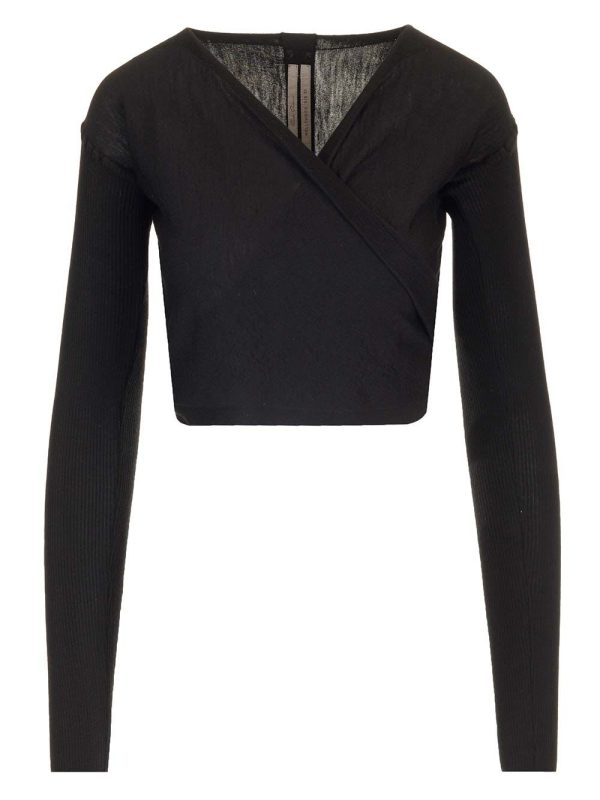 Rick Owens Wrap Top In Wool Knit