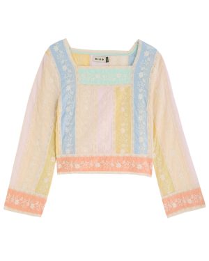 Rixo Evette Panelled Woven Blouse - Yellow - 6 (UK6 / Xxs)