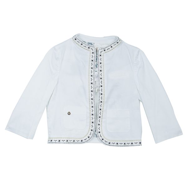 Roberto Cavalli Angels White Leather Trim Jacket 10 Yrs