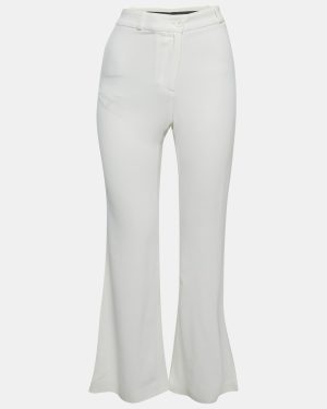 Roberto Cavalli White Crepe Flared Leg Pants M