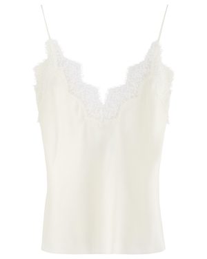 Rohe Lace-trimmed Silk-satin Camisole top - Cream - 40 (UK12 / M)