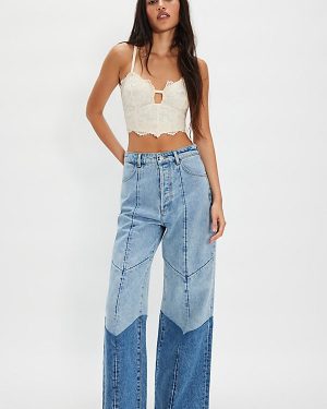 Rolla's Studio Flare Chevron Jeans at Free People in Light Vintage Indigo, Size: 26