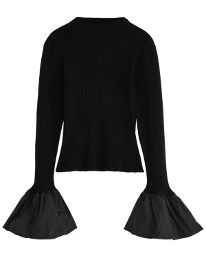 Rotate Ribbed-knit top - Black - 42 (UK14 / L)