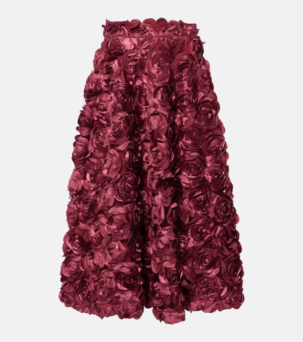 Rotate Sun floral-applique high-rise maxi skirt