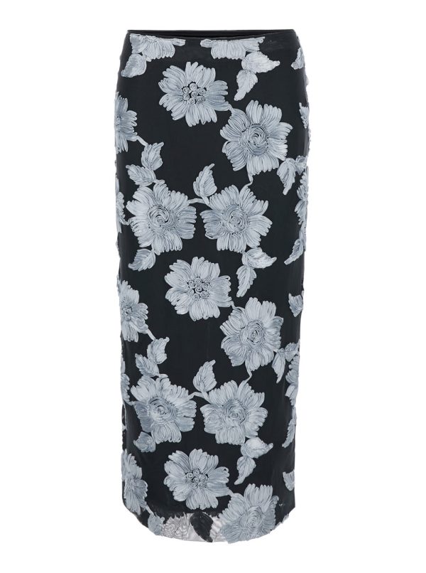 Rotate by Birger Christensen Flower Mesh Pencil Skirt