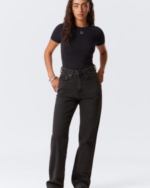 Rowe Super High Waisted Regular Straight Leg Jeans