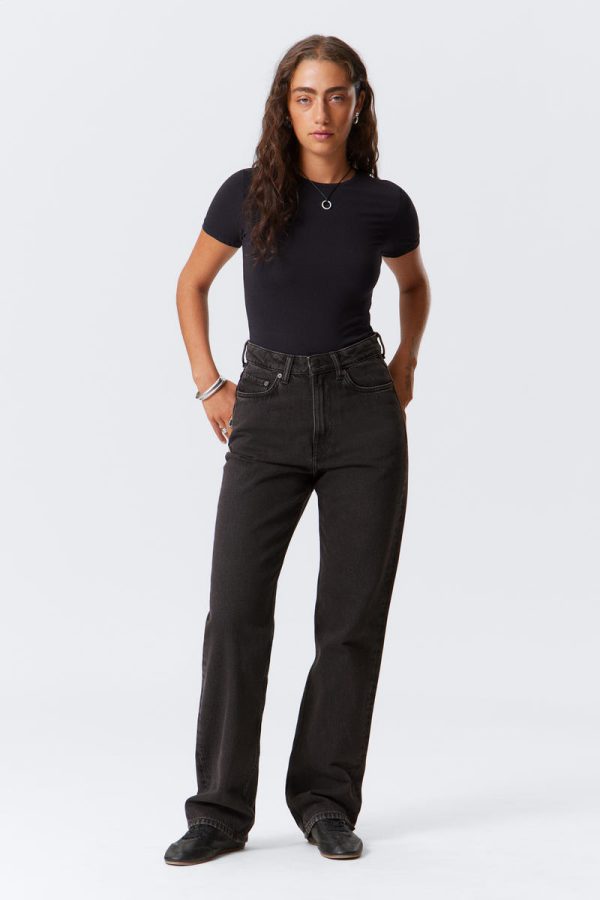 Rowe Super High Waisted Regular Straight Leg Jeans