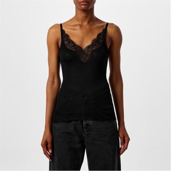 SAINT LAURENT Laced Tank Top - Black