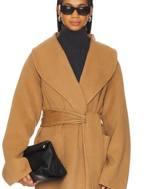 SER.O.YA Dulcetta Wool Coat in Tan. Size M, XL.