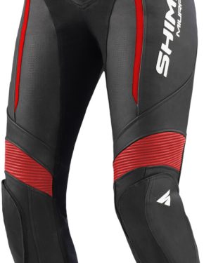 SHIMA Miura 2.0 Ladies Motorcycle Leather Pants, black-red, Size 42 for Women
