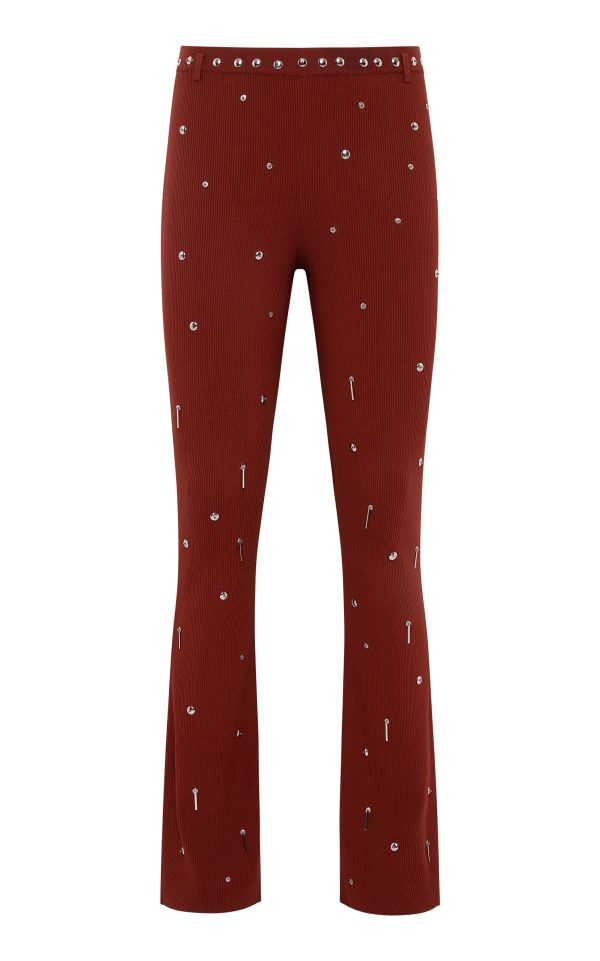 SIEDRS - Notre Studded Flared Pants - Red - M - Only At Moda Operandi