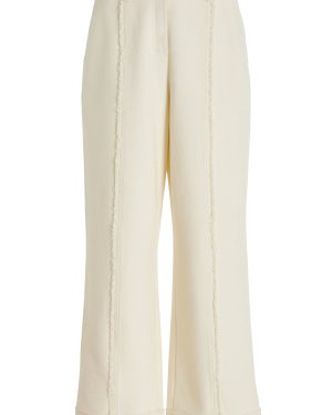 SIMKHAI - Sully Cropped Crepe Wide-Leg Pants - White - US 10 - Moda Operandi