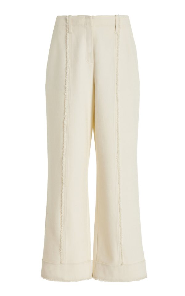 SIMKHAI - Sully Cropped Crepe Wide-Leg Pants - White - US 10 - Moda Operandi
