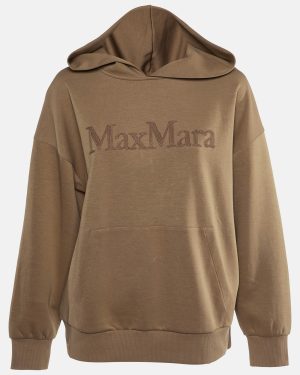 S'Max Mara Brown Logo Embroidered Jersey Sweatshirt M