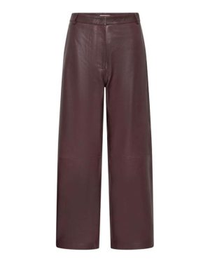 ST. AGNI Leather Trousers - Red