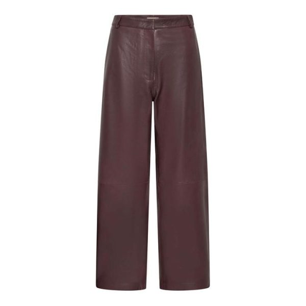 ST. AGNI Leather Trousers - Red