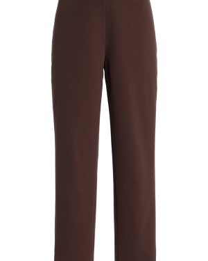 STAUD - Hunter Cropped Cotton-Suiting Straight-Leg Pants - Brown - US 0 - Moda Operandi