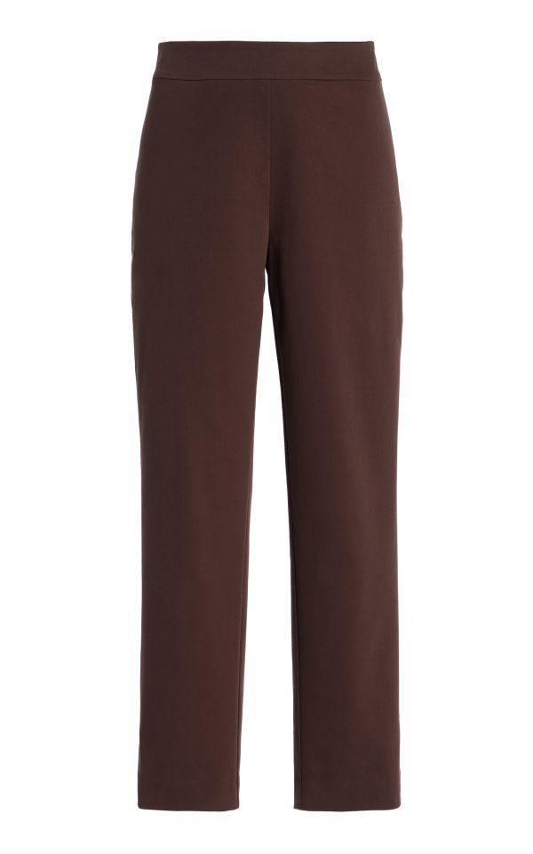 STAUD - Hunter Cropped Cotton-Suiting Straight-Leg Pants - Brown - US 0 - Moda Operandi