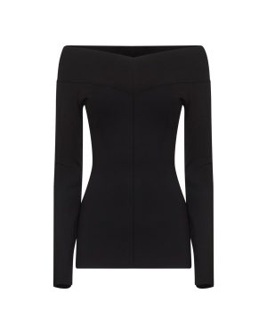 STELLA MCCARTNEY | Black viscose blend off-the-shoulder top | Women | XS