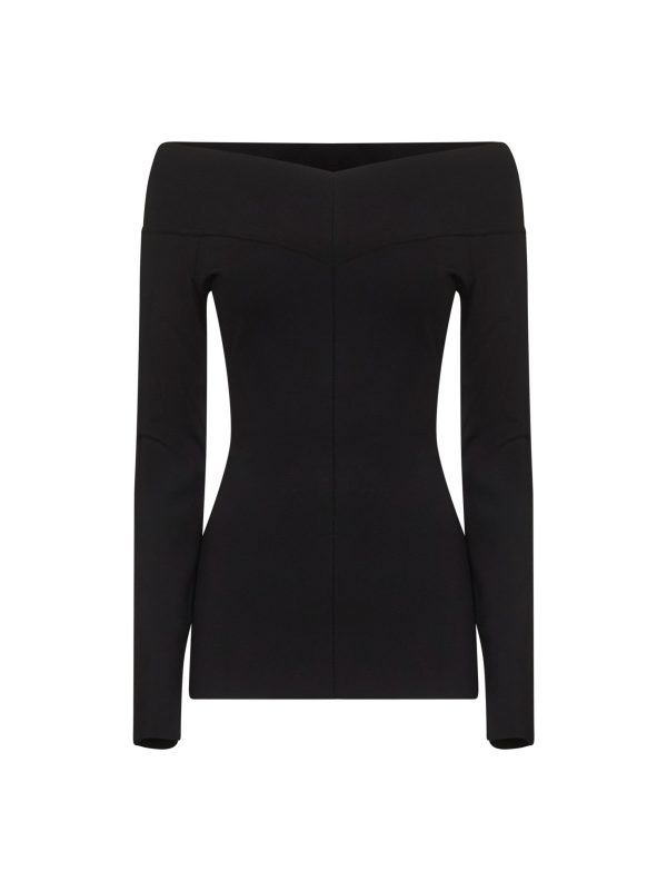 STELLA MCCARTNEY | Black viscose blend off-the-shoulder top | Women | XS