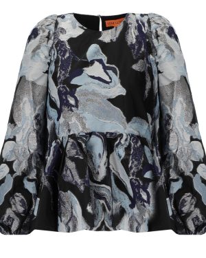 STINE GOYA JENNY BLACK AND BLUE BLOUSE