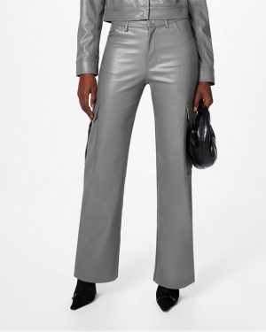 STINE GOYA Stevie Faux Leather Trousers - Grey