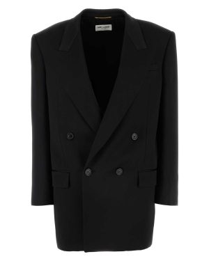 Saint Laurent Black Satin Blazer