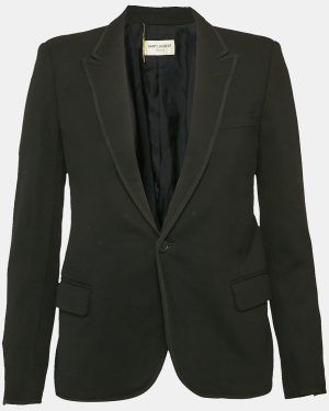 Saint Laurent Black Wool Tailored Blazer S