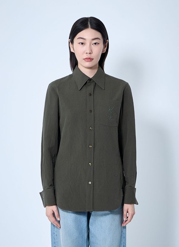 Saint Laurent Cassandre Shirt - Woman Shirts Beige Fr - 38