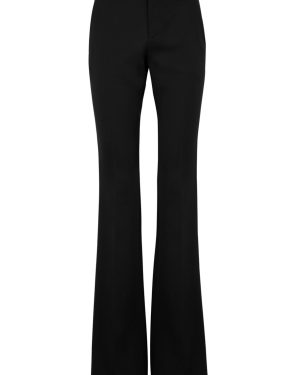 Saint Laurent Flared Wool Trousers - Black - 36 (UK8 / S)