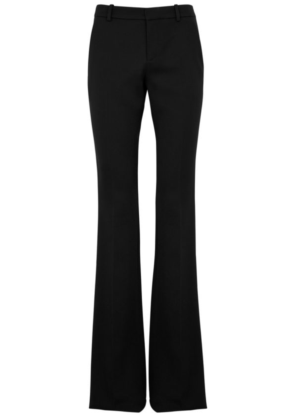 Saint Laurent Flared Wool Trousers - Black - 36 (UK8 / S)