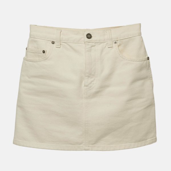 Saint Laurent Paris Cream Denim Mini Skirt S