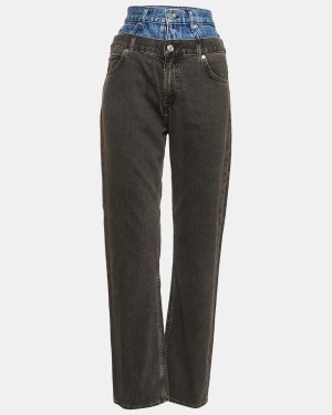 Sandro Grey Layered High Rise Jeans S Waist 26"