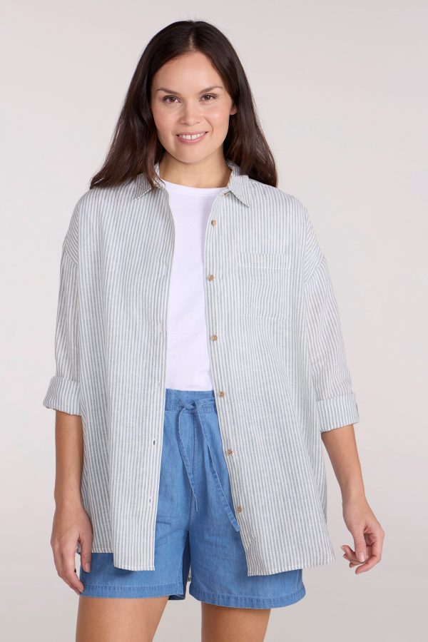 Santiago Womens Oversized Shirt - Green