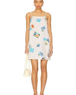 Seafolly Sunset Bandeau Mini Dress in Cream. Size M, S, XL, XS.
