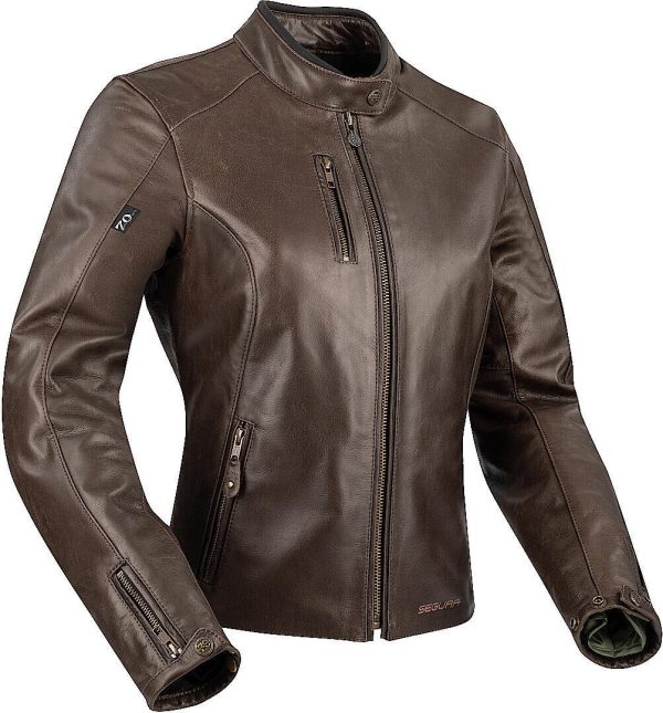 Segura Laxey Ladies Motorcycle Leather Jacket, brown, Size 40 for Women