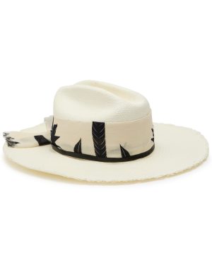 Sensi Studio Texas Long Straw sun hat - White - S