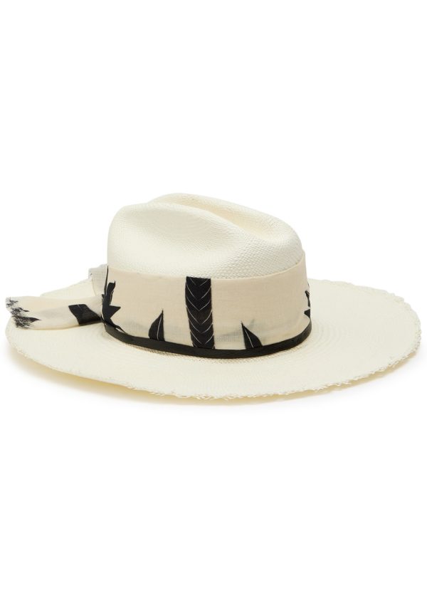 Sensi Studio Texas Long Straw sun hat - White - S