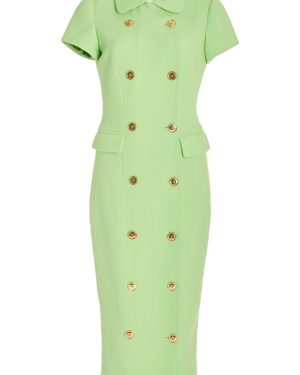 Sergio Hudson - Button-Up Blazer Dress - Green - US 0 - Moda Operandi