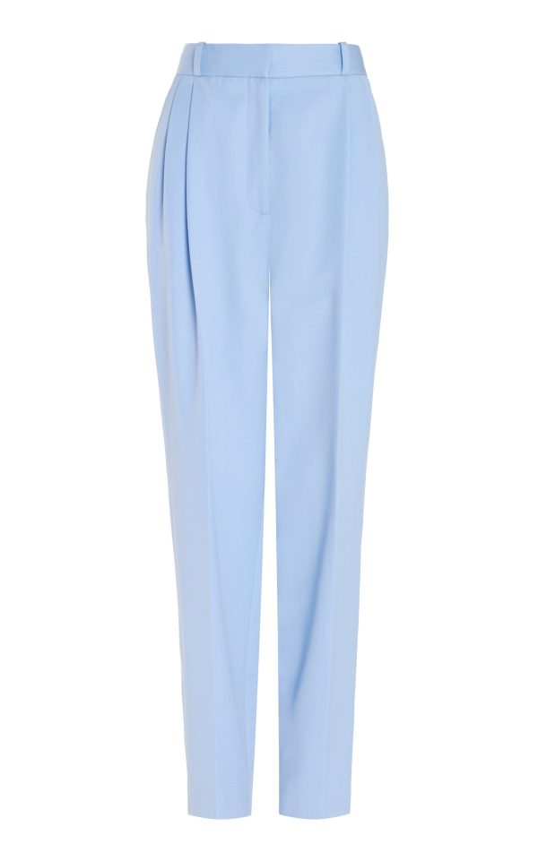 Sergio Hudson - Cropped Double-Pleated Pants - Light Blue - US 8 - Moda Operandi