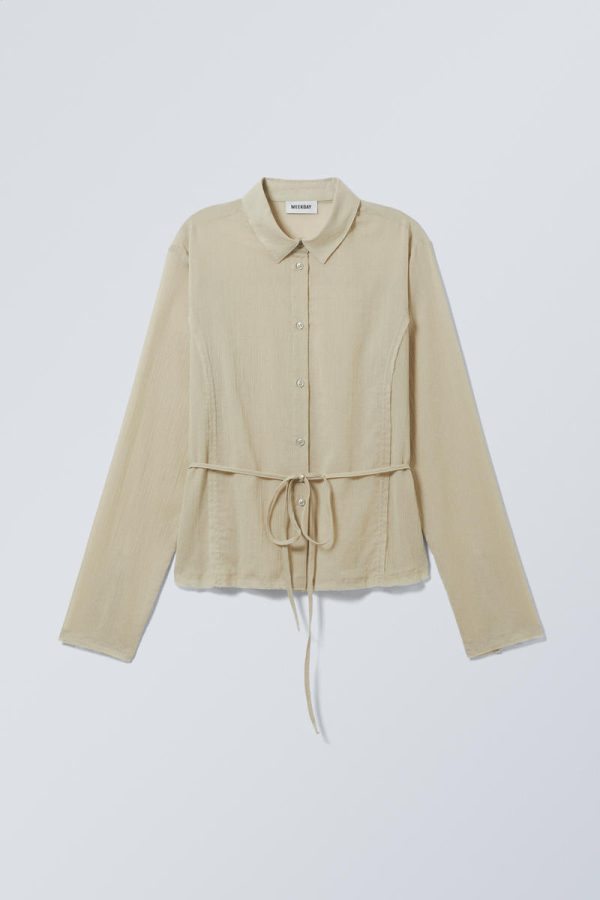 Sheer Fitted Strap Shirt