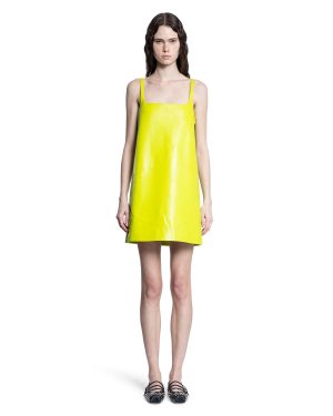 Shiny Leather A-Line Mini Dress